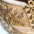 Gold woven textile wedges