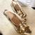 Gold solid leather wedges
