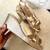 Gold solid leather wedges