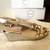 Gold solid leather wedges