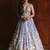 grey zari with paper mirror embroidered net lehenga choli