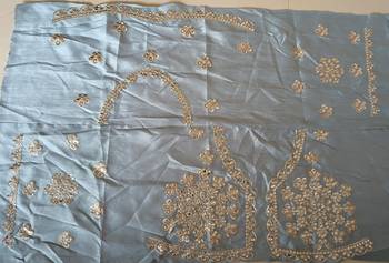 grey zari with paper mirror embroidered net lehenga choli 6