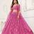 Salmon Pink Net With sequins and thread embroidered  Lehenga Choli