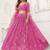 Salmon Pink Net With sequins and thread embroidered  Lehenga Choli