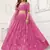 Salmon Pink Net With sequins and thread embroidered  Lehenga Choli