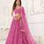 Salmon Pink Net With sequins and thread embroidered  Lehenga Choli
