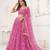 Salmon Pink Net With sequins and thread embroidered  Lehenga Choli