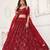 Red With sequins and thread embroidered Lehenga Choli