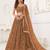 Dark Brown Net With sequins and thread embroidered  Lehenga Choli