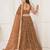 Dark Brown Net With sequins and thread embroidered  Lehenga Choli