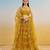 Mustard yellow net with sequin & thread embroidery Lehenga Choli