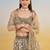 Ivory net lehenga with sequins and thread embroidery work