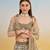 Ivory net lehenga with sequins and thread embroidery work