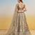 Ivory net lehenga with sequins and thread embroidery work