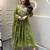Cotton designer kurta pant and dupatta set green anarkali