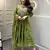 Cotton designer kurta pant and dupatta set green anarkali