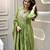 Cotton designer kurta pant and dupatta set green anarkali