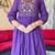Purple embroidered long kurta bottom set with dupatta