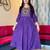 Purple embroidered long kurta bottom set with dupatta