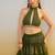 Mehendi green net lehenga with sequin & thread embroidered Lehenga Choli