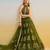 Mehendi green net lehenga with sequin & thread embroidered Lehenga Choli