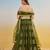 Mehendi green net lehenga with sequin & thread embroidered Lehenga Choli