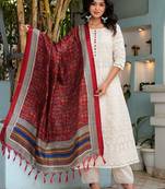 Premium quality beautiful pure cotton anarkali suit set with anrakha style