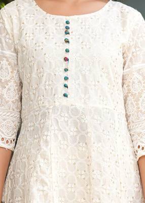 Premium quality beautiful pure cotton anarkali suit set with anrakha style 5