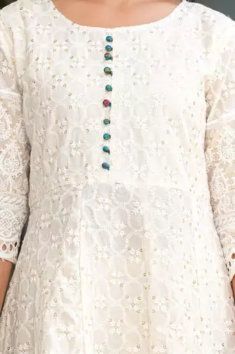 Premium quality beautiful pure cotton anarkali suit set with anrakha style