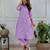lavender cotton chikankari angrakha style kurta and pant set