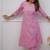 purple cotton chikankari angrakha style kurta and pant set