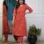 purple cotton chikankari angrakha style kurta and pant set