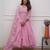 Baby pink elegant embroidered kurta set with floral dupatta