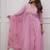 Baby pink elegant embroidered kurta set with floral dupatta