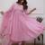 Baby pink elegant embroidered kurta set with floral dupatta