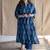 Floral printed indigo ajrakh block print pure cotton kurta