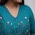 Teal blue elegant embroidered kurta set with floral dupatta