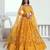 Yellow net lahenga with sequins and thread embroidered Lehenga Choli