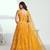 Yellow net lahenga with sequins and thread embroidered Lehenga Choli