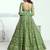 Pista green net lahenga with sequins and thread embroidered Lehenga Choli