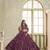 Deep Wine net lahenga choli with sequins and thread embroidered Lehenga Choli