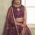 Deep Wine net lahenga choli with sequins and thread embroidered Lehenga Choli