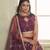 Deep Wine net lahenga choli with sequins and thread embroidered Lehenga Choli