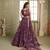 Deep Wine net lahenga choli with sequins and thread embroidered Lehenga Choli