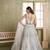 Light gray net lahenga choli with sequins and thread embroidered Lehenga Choli