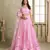 Pink net lahenga choli with sequins and thread embroidered Lehenga Choli