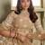 Beige net lahenga choli with sequins and thread embroidered  Lehenga Choli