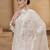 Women's Impressive Off White Thread Work Cotton Straight Suit With Dupatta
