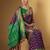 Magenta patola silk blend saree with zari woven work and fancy tassel pallu