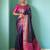 Blue patola silk blend saree with zari woven work and fancy tassel pallu